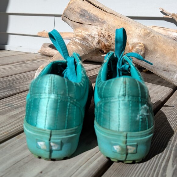 Opening Ceremony x Vans Tie Lace Up Skater Platform Satin Seafoam Green Womens 9 - Picture 4 of 16